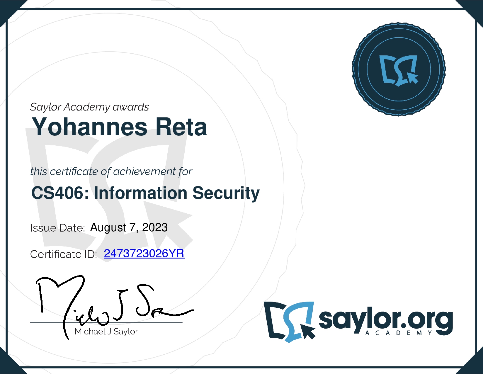 Information Security Certification